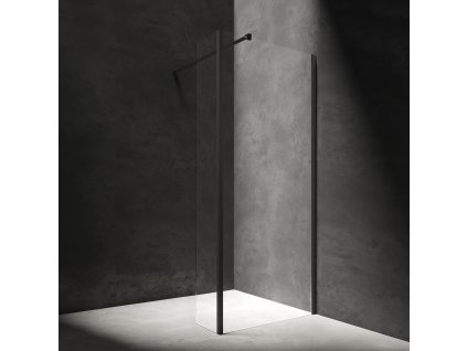 OMNIRES - Sprchový kout Marina - walk-in - s boční stěnou - 120 x 30 cm - černá