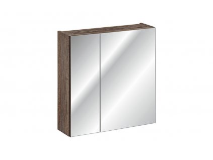Via Domo - Koupelnová skříňka se zrcadlem Santa Fe Oak - hnědá - 60x65x17 cm