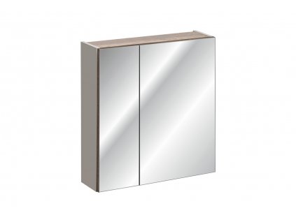 Oasi Casa - Koupelnová skříňka se zrcadlem Santa Fe Taupe - přírodní - 60x65x17 cm