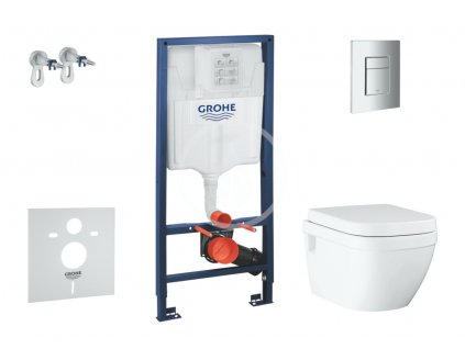 Grohe - Set předstěnové instalace, klozetu a sedátka Euro Ceramic, softclose, tlačítko Even, chrom