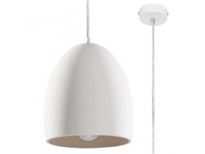 Závěsná keramická lampa - Flawiusz - bílá