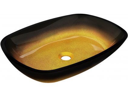 MEXEN - Araks skleněné umyvadlo na desku 54 x 39 cm - tmavě zlatá - 24155451