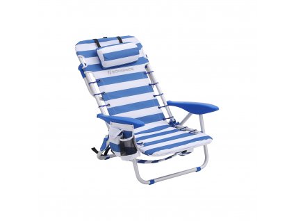 Chaise de plage bleu blanc GCB62BU 1