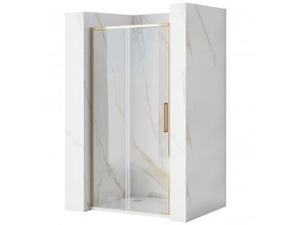 Rea - Sprchové dveře Rapid Slide - zlatá/transparentní - 130x195 cm L/P