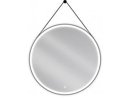 MEXEN - Reni koupelnové LED zrcadlo, kulaté 90 cm, LED 6000K, ochrana proti zamlžování, černý rám - 9812-090-090-611-70