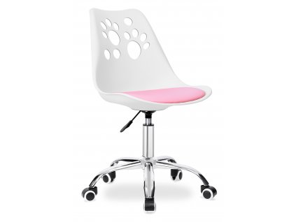 Via Domo - Otočná židle Nube - bílá/růžová - 52x96x42 cm