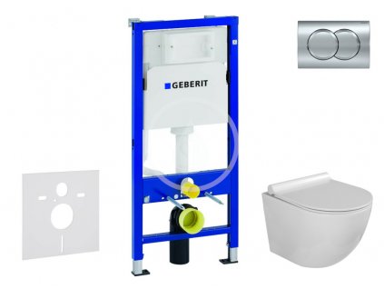 Geberit - Set předstěnové instalace, klozetu Gaia a sedátka softclose, tlačítko Delta01, lesklý chrom