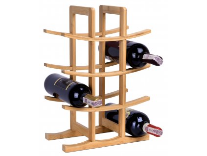 Via Domo - Bambusový stojan na víno Fantasia - přírodní - 29x42x16 cm