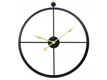 Oasi Casa - Nástěnné hodiny Sole - černá/zlatá - 56x56x6,5 cm