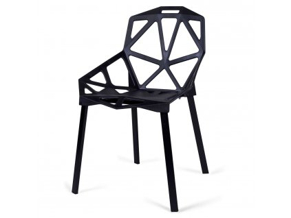 Via Domo - Prolamovaná židle Oleandro - černá - 54x82x46 cm