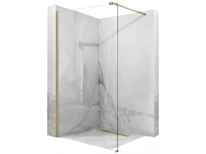 Rea - Sprchová zástěna Walk-in Aero - zlatá/transparentní - 120x195 cm - L/P