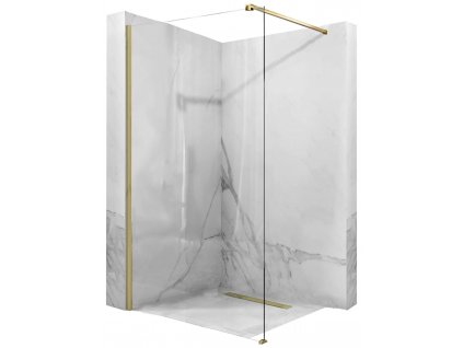 Rea - Sprchová zástěna Walk-in Aero - zlatá/transparentní - 90x195 cm - L/P