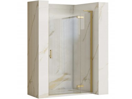 Rea - Sprchové dveře Hugo 90 + profil - zlatá/transparentní