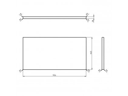 WOODY deska 906x28x463mm, masiv přírodní dub