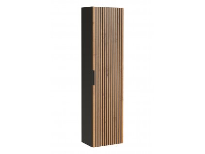 COMAD - Koupelnová skříňka vysoká Xilo Black - černá - 35x140x25 cm