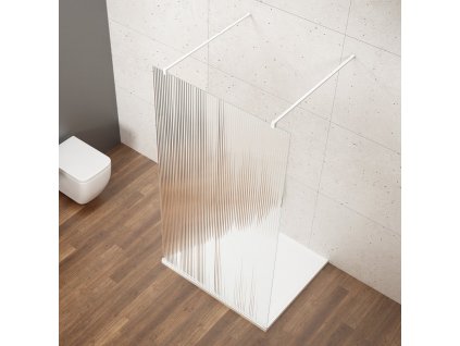 VARIO WHITE jednodílná sprchová zástěna do prostoru, sklo nordic, 1400 mm