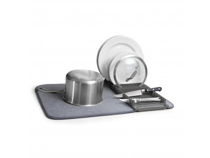 Umbra - Sušák na nádobí s absorpční podložkou - šedá - 4x61x46 cm