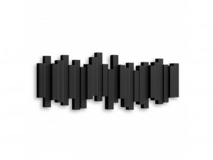 Umbra - Nástěnný věšák Sticks - černá - 18x49x3 cm