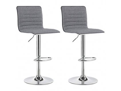 Barová židle - šedá - 42x94-114x40 cm - set 2 ks