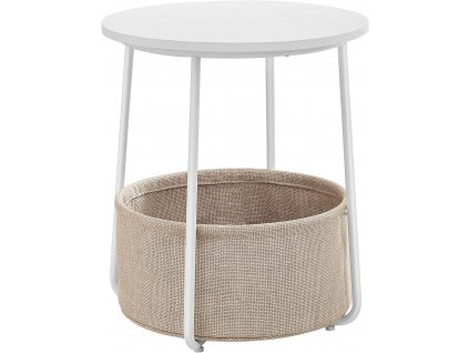 Příruční stolek - bílá/béžová - 45x50x45 cm