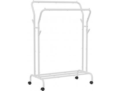 Pojízdný věšák - bílá - 103,5x155x52,5 cm