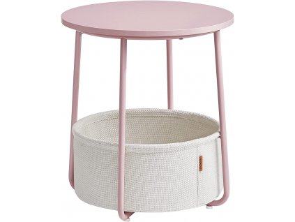 Příruční stolek - růžová/bílá - 45x50x45 cm