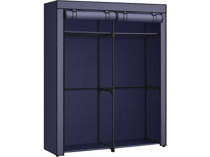 Látková šatní skříň - modrá - 140x174x43 cm