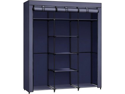 Látková šatní skříň - modrá - 150x175x45 cm