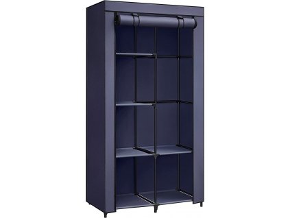 Látková šatní skříň - modrá - 88x168x45 cm