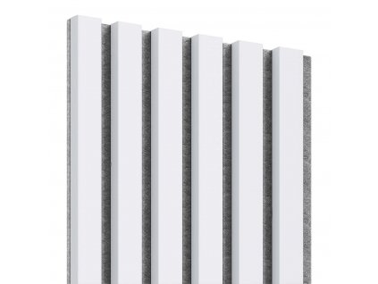 Lamely na šedém filcu - bílá - 30x275 cm
