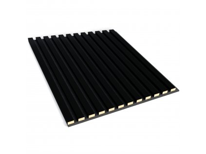 Lamelový akustický panel - černá - 60x60 cm