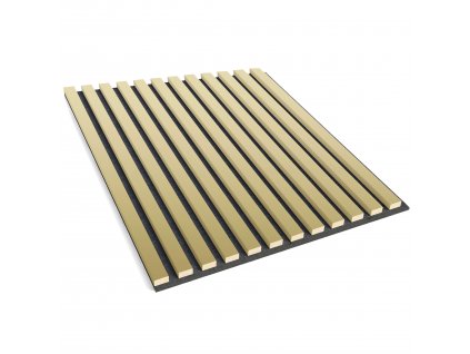 Lamelový akustický panel - zlatá - 60x60 cm