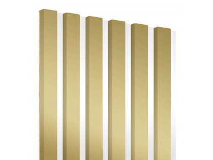 Lamely na bílé dřevotřísce - zlatá - 30x275 cm