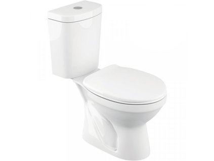 CERANO - WC kombi Hector, Rimless - spodní odpad - bílá lesklá - 37,5x66 cm