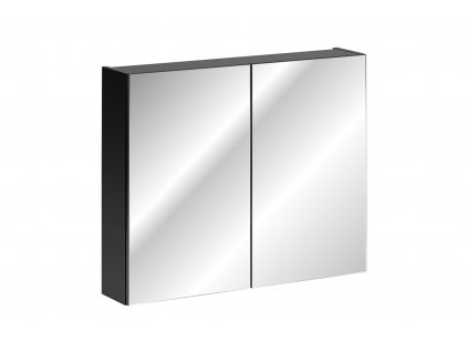 Oasi Casa - Koupelnová skříňka se zrcadlem Santa Fe Black - černá - 80x65x17 cm