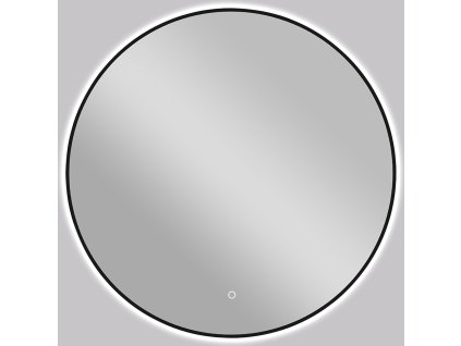 CERANO - Koupelnové LED zrcadlo Velo, kovový rám - černá matná - Ø 80 cm