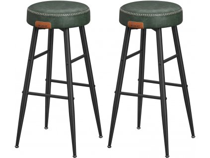 Barová židle - zelená - 51,6x76,2x51,6 cm - set 2 ks