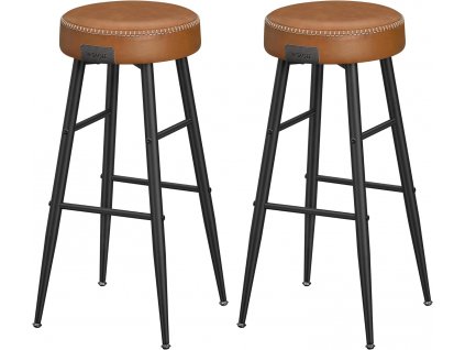 Barová židle -  hnědá - 51,6x76,2x51,6 cm - set 2 ks