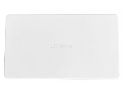 Kryt odpadu 144x82mm, logo SAPHO, litý mramor, bílá