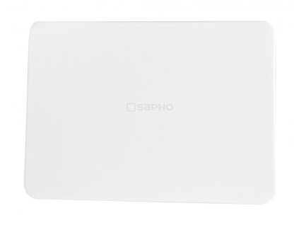 Kryt odpadu 147x106mm, logo SAPHO, litý mramor, bílá