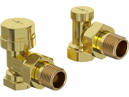 MEXEN - Rohový radiátorový ventil, zlatá - W901-000-50