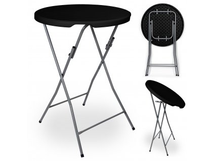 Via Domo - Cateringový stolek Tommaso - černá - 80x110 cm