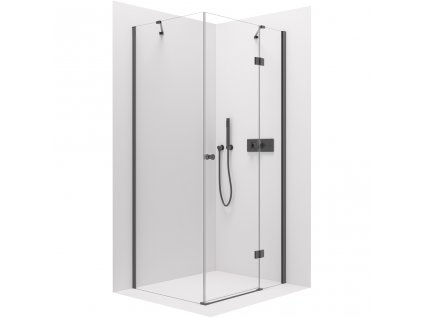 CERANO - Sprchový kout Marino L/P - 6 mm - černá matná, transparentní sklo - 90x80x190 cm - pantový
