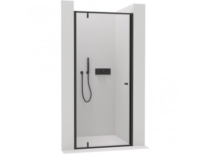 CERANO - Sprchové pivotové dveře Ferri L/P - 6 mm - černá matná, transparentní sklo - 100x195 cm