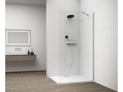 ESCA CHROME jednodílná sprchová zástěna k instalaci ke stěně, sklo čiré, 1000 mm