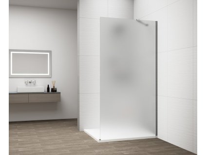 ESCA CHROME jednodílná sprchová zástěna k instalaci ke stěně, matné sklo, 1400 mm