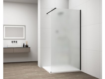 ESCA BLACK MATT jednodílná sprchová zástěna k instalaci ke stěně, matné sklo, 800 mm