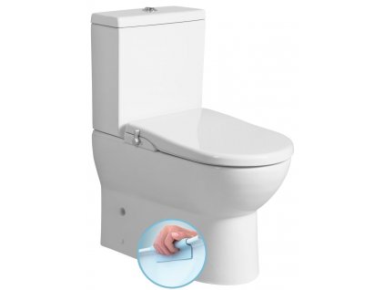 JALTA WC kombi, Rimless, s elektronickým bidetem CLEAN STAR, spodní/zadní odpad, bílá