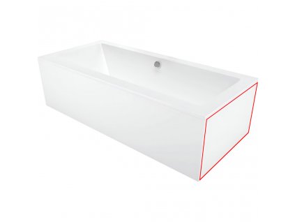 TUANA - Univerzální boční panel pro obdelníkové vany - bílá lesklá - 70 cm