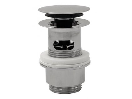 Uzavíratelná kulatá výpust pro umyvadla s přepadem Click Clack, V 32-52mm, chrom
